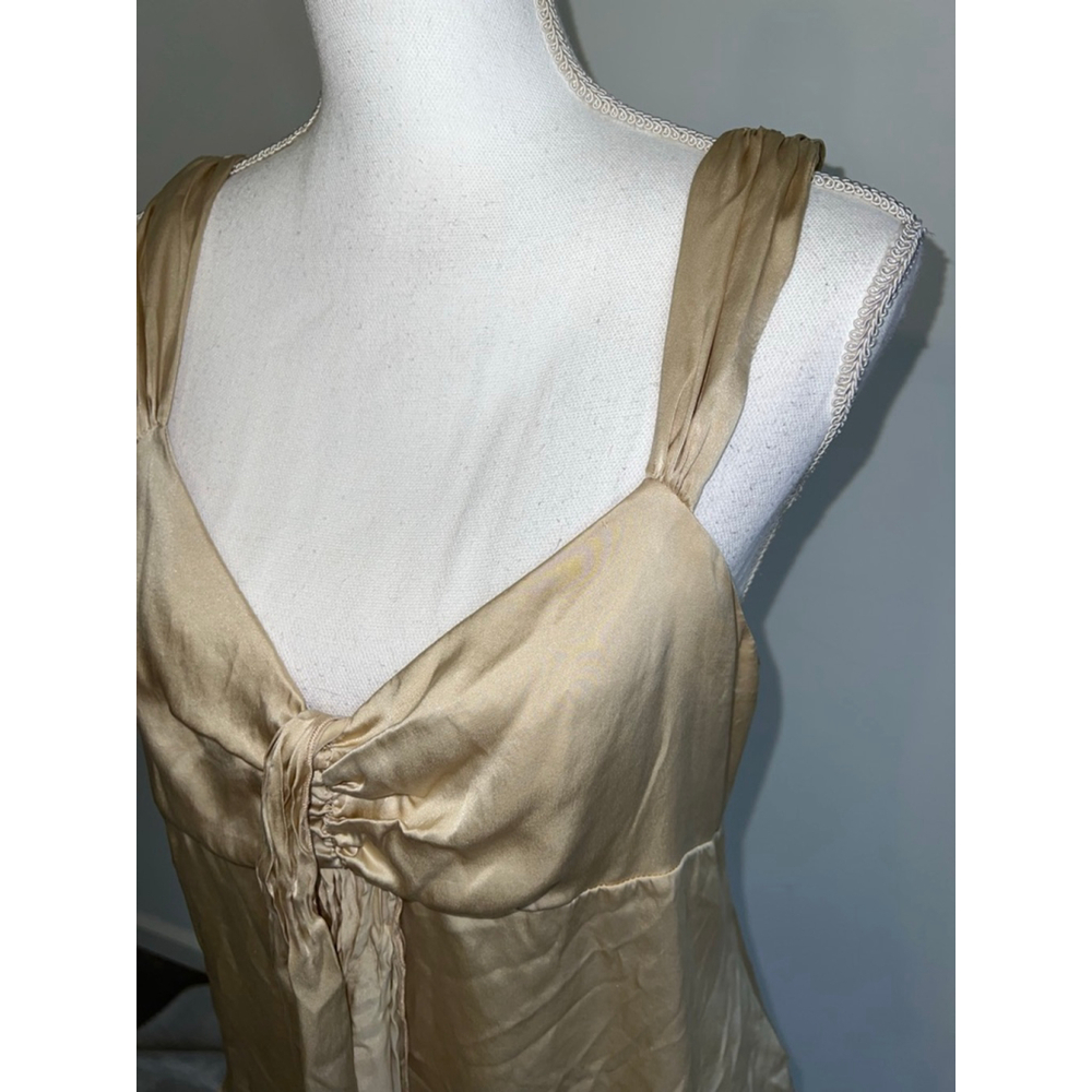100% Silk NY & COMPANY Gold Y2K Camisole Size 12 - Picture 8 of 8